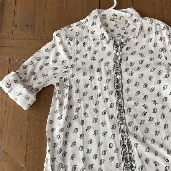 Max Studio black and white boyfriend blouse - Picture 2 of 9